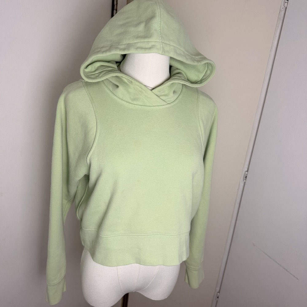 Lululemon Scuba Cropped Pullover Hoodie Women's Size S Mint Green Fleece